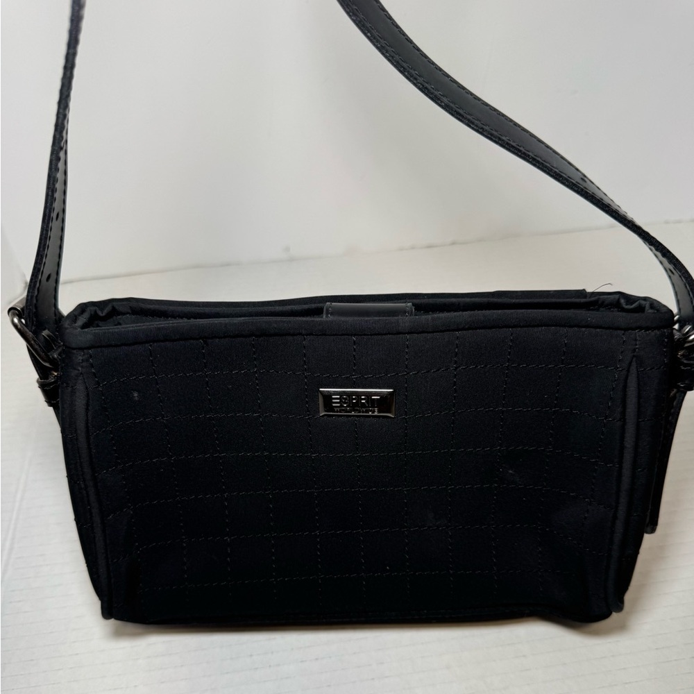 vintage Esprit black quilted shoulder bag y2k - Picture 4 of 13